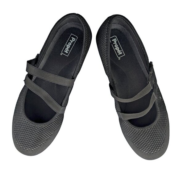 Propet Shoes Mary Janes Black With White Soles Size 12 Wide - Picture 1 of 4